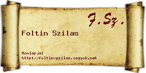 Foltin Szilas névjegykártya